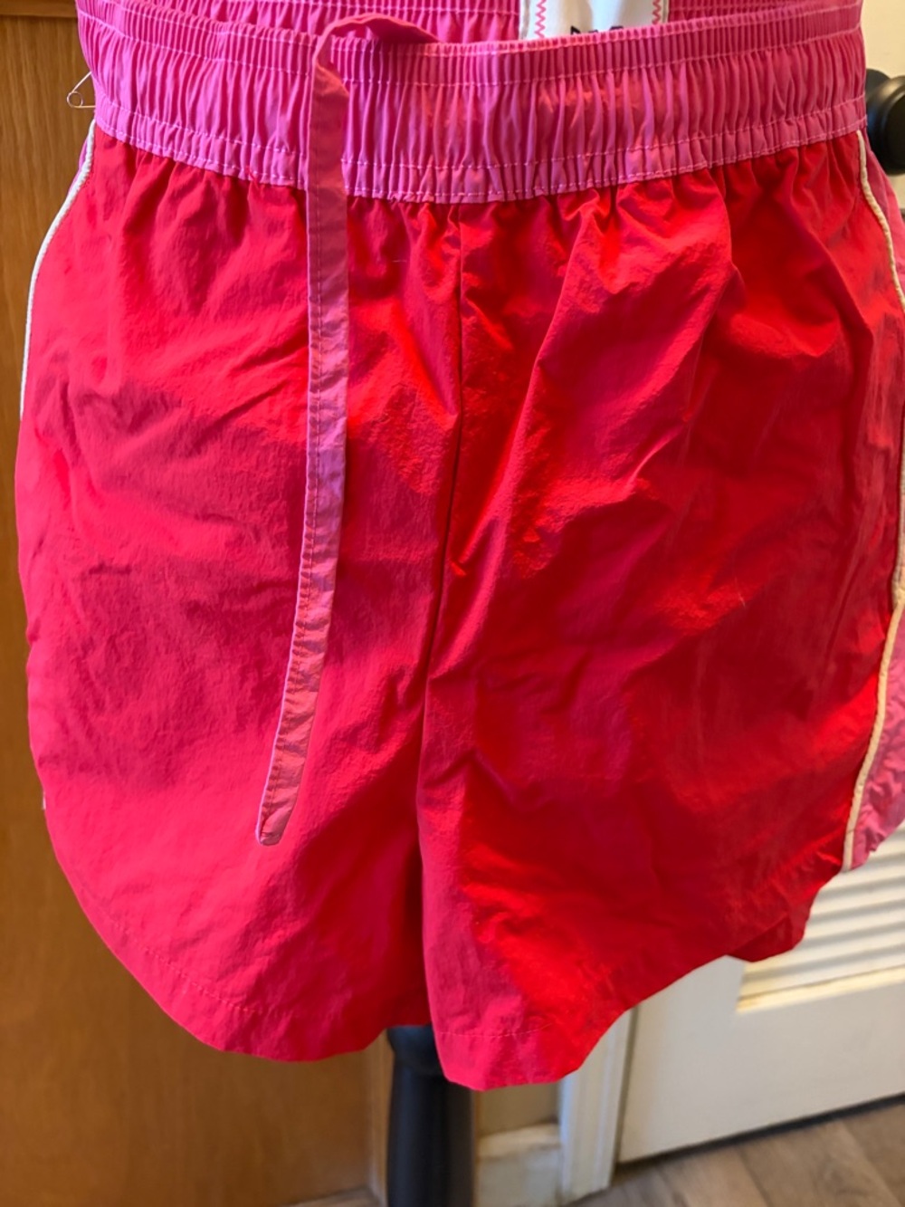 BDG Bright Pink Athletic Shorts with Light-Pink Trim